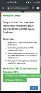 Lasu acceptance fee and medical fee, lasu school fees 